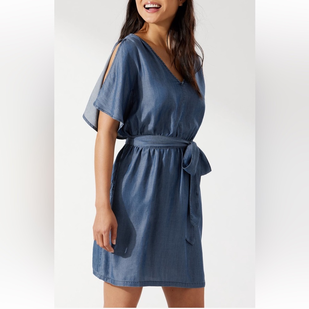 🔥🔥TOMMY BAHAMA Chambray Slit Sleeve Dress